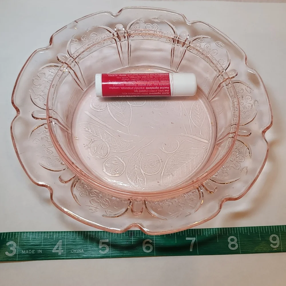 0825. Jeannette Glass Cherry Blossom ~ Pink Depression Glass ~ Cherry ~ Dish ~ - Picture 8 of 9